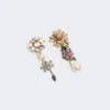 Set mit Blumen- und Kristalldetails, gold Set mit Blumen- und Kristalldetails, gold