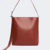Shopper-Tasche aus Leder mit S-Schnalle, rostrot Shopper-Tasche aus Leder mit S-Schnalle, rostrot