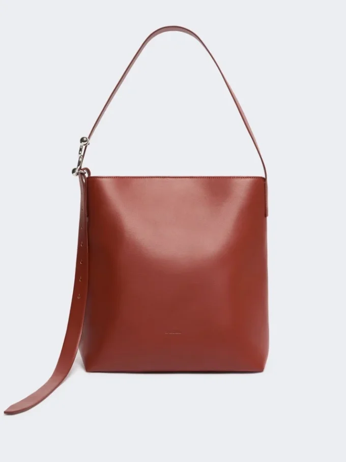 Shopper-Tasche aus Leder mit S-Schnalle, rostrot Shopper-Tasche aus Leder mit S-Schnalle, rostrot
