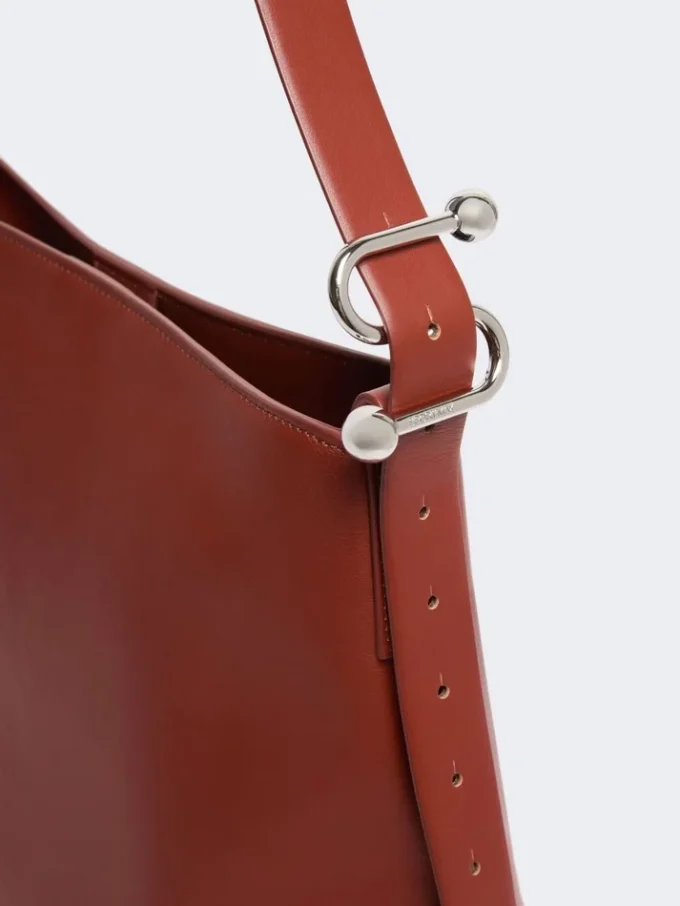 Shopper-Tasche aus Leder mit S-Schnalle, rostrot Shopper-Tasche aus Leder mit S-Schnalle, rostrot