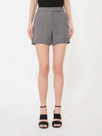 Shorts aus Gabardine-Wolle, mittelgrau
