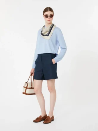 Shorts aus Leinen im Korbgeflecht-Look, mitternachtsblau Shorts aus Leinen im Korbgeflecht-Look, mitternachtsblau
