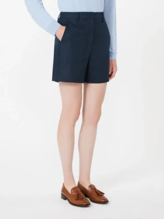 Shorts aus Leinen im Korbgeflecht-Look, mitternachtsblau Shorts aus Leinen im Korbgeflecht-Look, mitternachtsblau