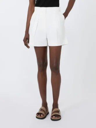 Shorts aus Stretch-Baumwollsatin, Seide