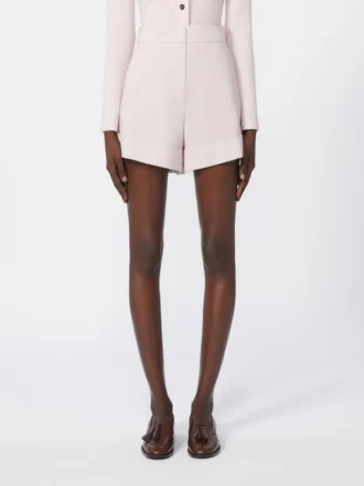 Shorts aus Wolle, Mohair und Seiden-Canvas, beige-rosa