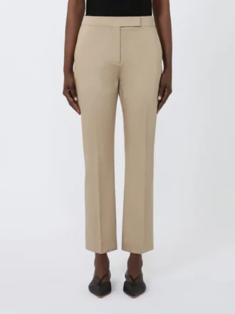 Slim-Fit-Hose aus Baumwollsatin, khaki