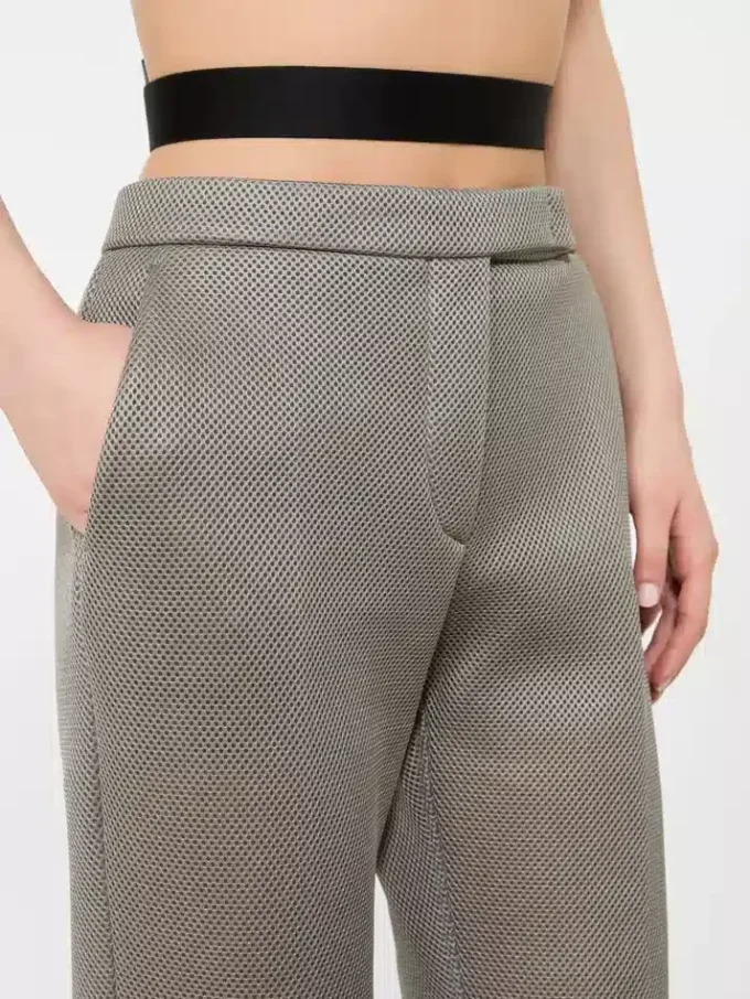 Slim-Fit-Hose aus Jersey-Mesh, mittelgrau