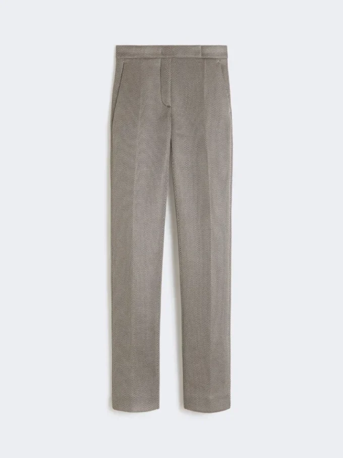 Slim-Fit-Hose aus Jersey-Mesh, mittelgrau
