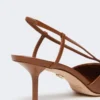 Slingbacks aus Canvas in Raffia-Optik, bernsteinbraun Slingbacks aus Canvas in Raffia-Optik, bernsteinbraun