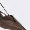 Slingbacks aus Canvas in Raffia-Optik, dunkelbraun Slingbacks aus Canvas in Raffia-Optik, dunkelbraun