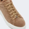 Sneaker aus Wildleder und Teddy-Stoff, haselnussbraun Sneaker aus Wildleder und Teddy-Stoff, haselnussbraun