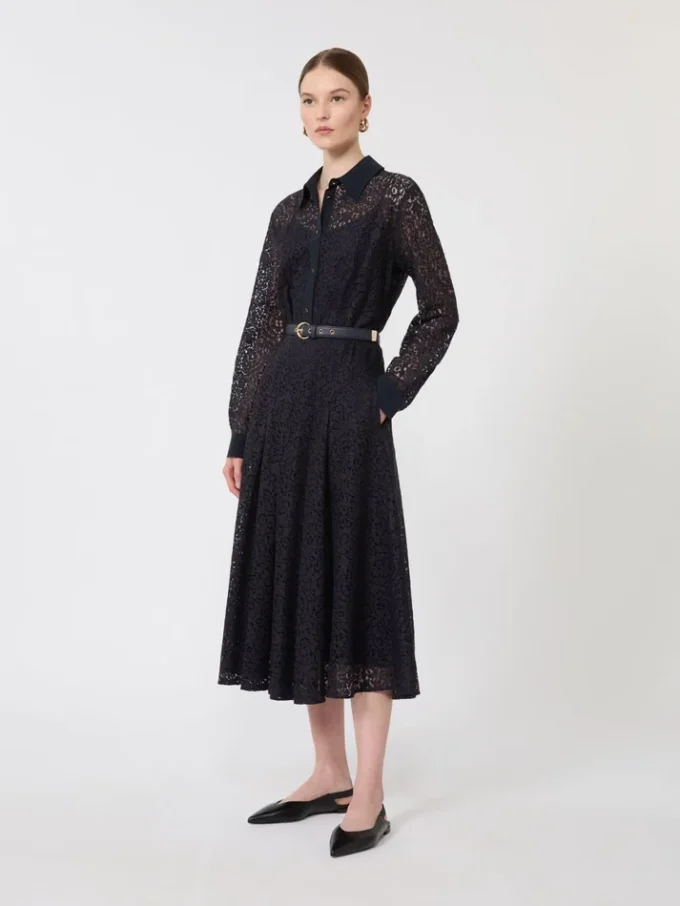 Spitzenhemdkleid, marineblau