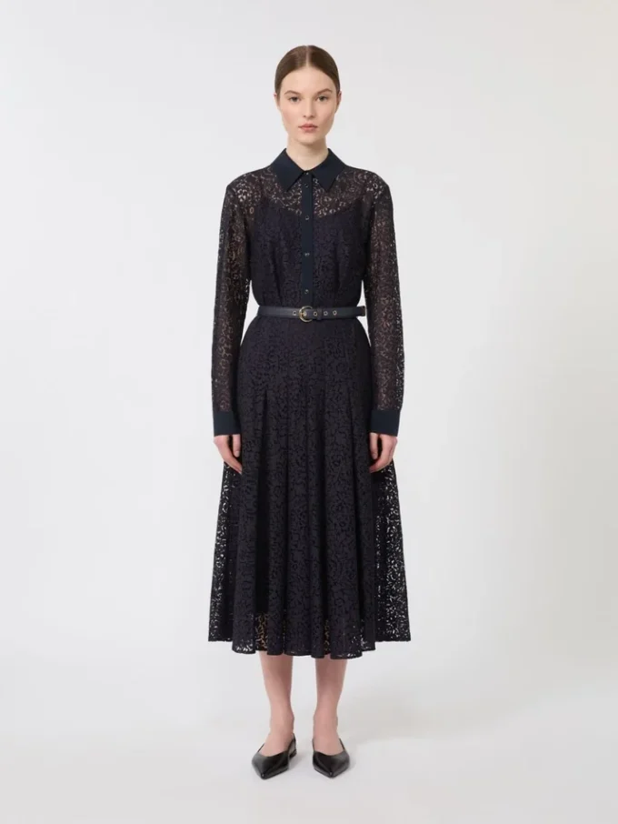 Spitzenhemdkleid, marineblau