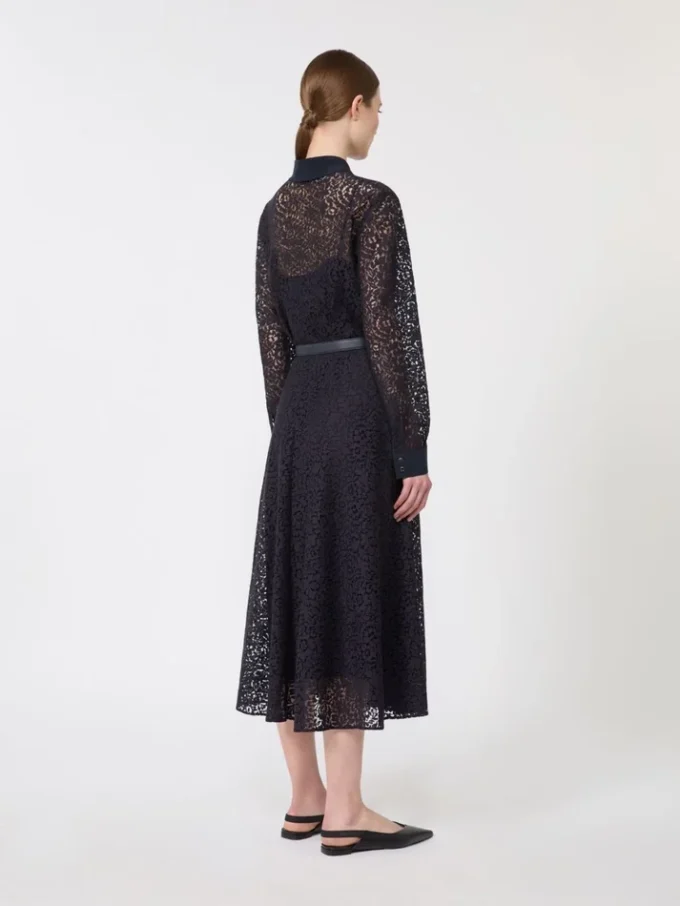 Spitzenhemdkleid, marineblau