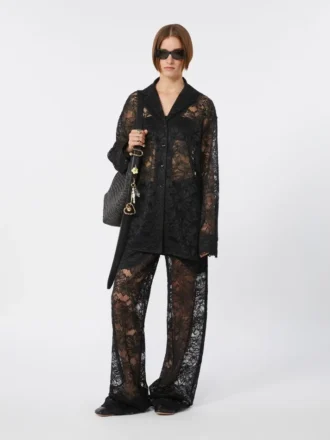 Blumen-Spitzenjacke, schwarz