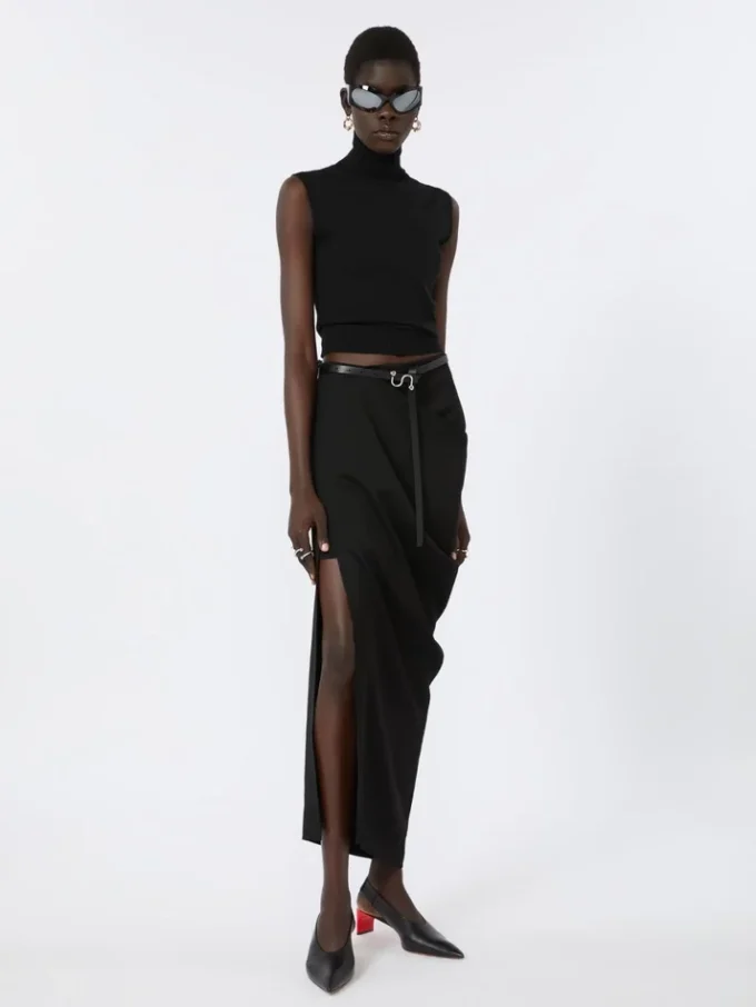 Sportmax-Monogramm-Gürtel mit Schnalle, schwarz Sportmax-Monogramm-Gürtel mit Schnalle, schwarz
