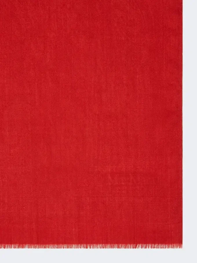 Stola aus Jacquard-Garn aus Wolle und Seide, rot