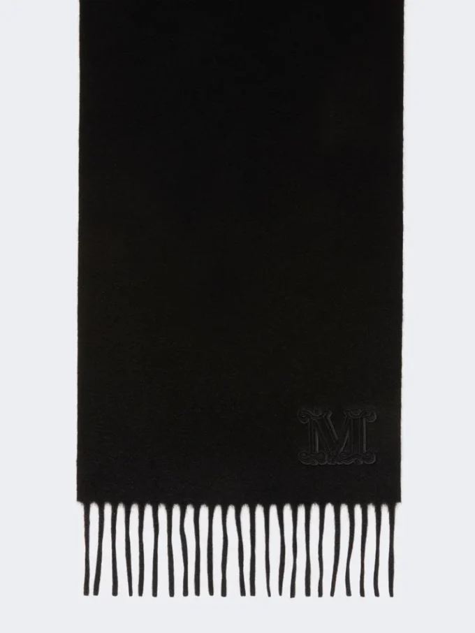 Stola aus Kaschmir mit Monogramm-Stickerei, schwarz Stola aus Kaschmir mit Monogramm-Stickerei, schwarz