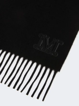 Stola aus Kaschmir mit Monogramm-Stickerei, schwarz