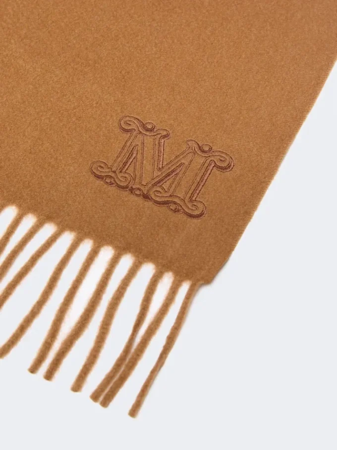 Stola aus Kaschmir mit Monogramm-Stickerei, tabakfarben Stola aus Kaschmir mit Monogramm-Stickerei, tabakfarben