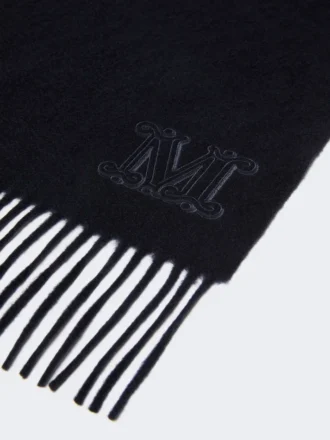Stola aus reinem Kaschmir mit Monogramm-Detail, ultramarinblau