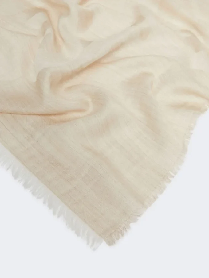 Stola aus Seide, Kaschmir und Wolle im Jacquard-Muster, beige Stola aus Seide, Kaschmir und Wolle im Jacquard-Muster, beige