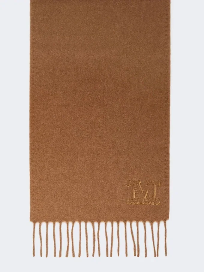 Stola in Camel mit Monogramm-Stickerei, Camel Stola in Camel mit Monogramm-Stickerei, Camel