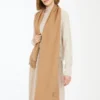 Stola in Camel mit Monogramm-Stickerei, Camel Stola in Camel mit Monogramm-Stickerei, Camel