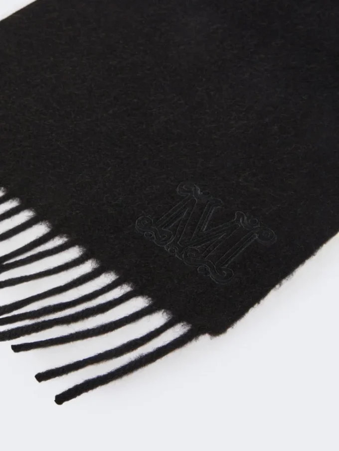 Stola in Camel mit Monogramm-Stickerei, schwarz Stola in Camel mit Monogramm-Stickerei, schwarz