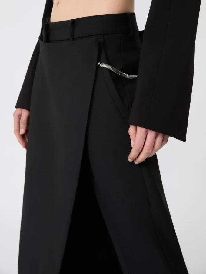 Stretch-Wollhose mit abnehmbarem Einsatz, schwarz Stretch-Wollhose mit abnehmbarem Einsatz, schwarz