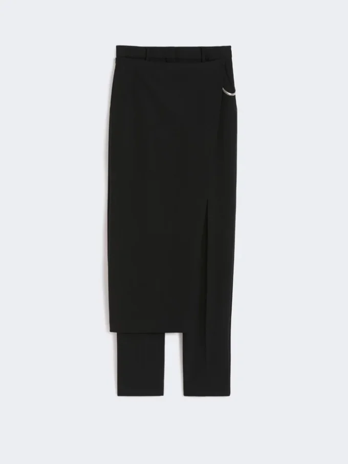 Stretch-Wollhose mit abnehmbarem Einsatz, schwarz Stretch-Wollhose mit abnehmbarem Einsatz, schwarz