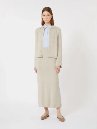 Rock aus Argyle-Kaschmirgarn, beige