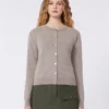 Strickjacke aus Wolle und Kaschmir, taubengrau