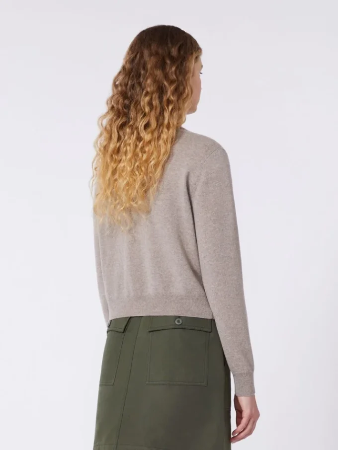 Strickjacke aus Wolle und Kaschmir, taubengrau