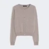 Strickjacke aus Wolle und Kaschmir, taubengrau