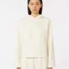 Sweatshirt aus Baumwolljersey, elfenbeinfarben