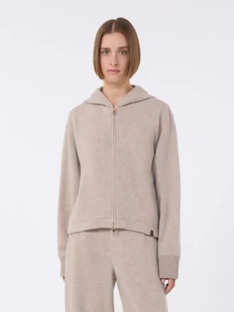 Sweatshirt aus Kaschmir- und Wolljersey, beige