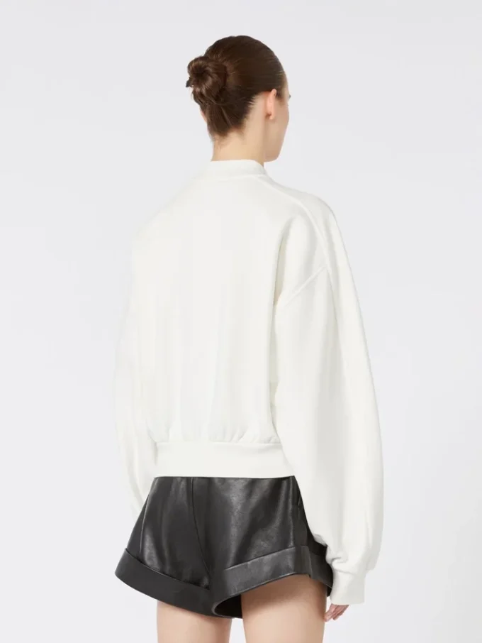 Sweatshirt aus Stretch-Baumwolle, elfenbeinfarben Sweatshirt aus Stretch-Baumwolle, elfenbeinfarben