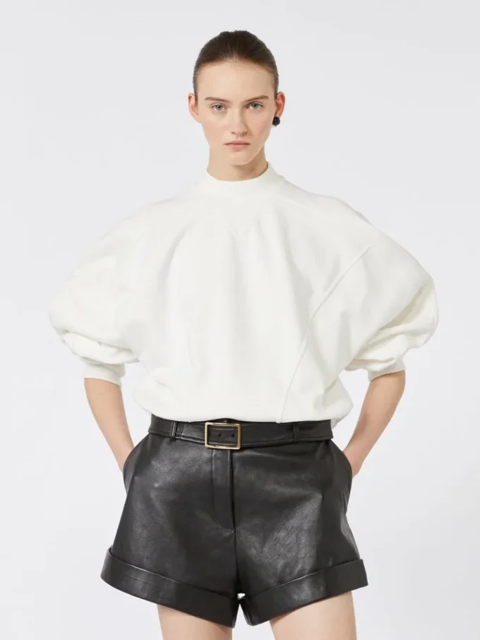 Sweatshirt aus Stretch-Baumwolle, elfenbeinfarben Sweatshirt aus Stretch-Baumwolle, elfenbeinfarben