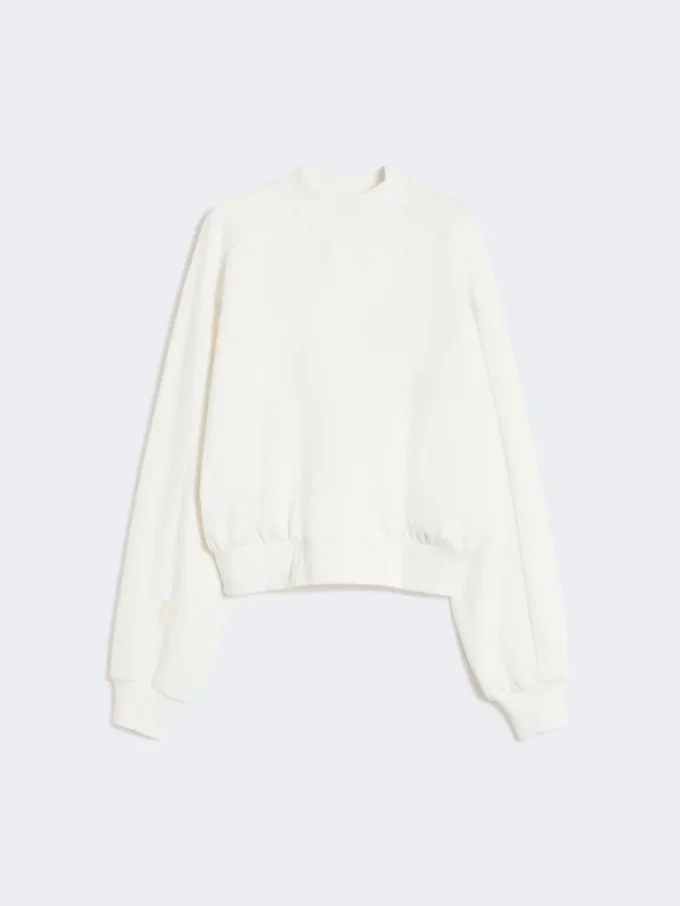 Sweatshirt aus Stretch-Baumwolle, elfenbeinfarben Sweatshirt aus Stretch-Baumwolle, elfenbeinfarben