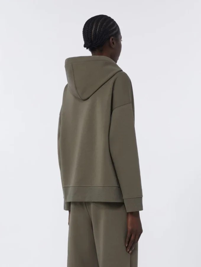 Sweatshirt aus technischem Baumwolljersey, khaki Sweatshirt aus technischem Baumwolljersey, khaki