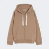 Sweatshirt aus technischem Jersey mit Reißverschluss, kamelfarben Sweatshirt aus technischem Jersey mit Reißverschluss, kamelfarben