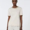 T-Shirt aus Baumwolle und Modal, beige T-Shirt aus Baumwolle und Modal, beige
