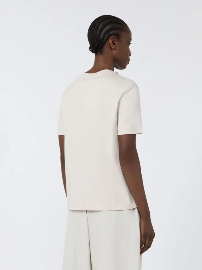 T-Shirt aus Baumwolle und Modal, beige T-Shirt aus Baumwolle und Modal, beige
