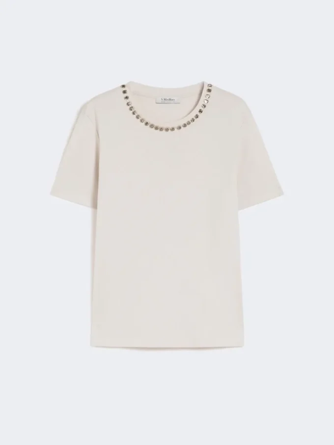 T-Shirt aus Baumwolle und Modal, beige T-Shirt aus Baumwolle und Modal, beige