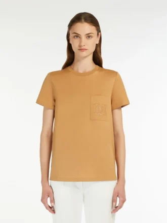 T-Shirt aus Baumwolljersey, kamel