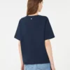 T-Shirt aus Baumwolljersey, marineblau T-Shirt aus Baumwolljersey, marineblau