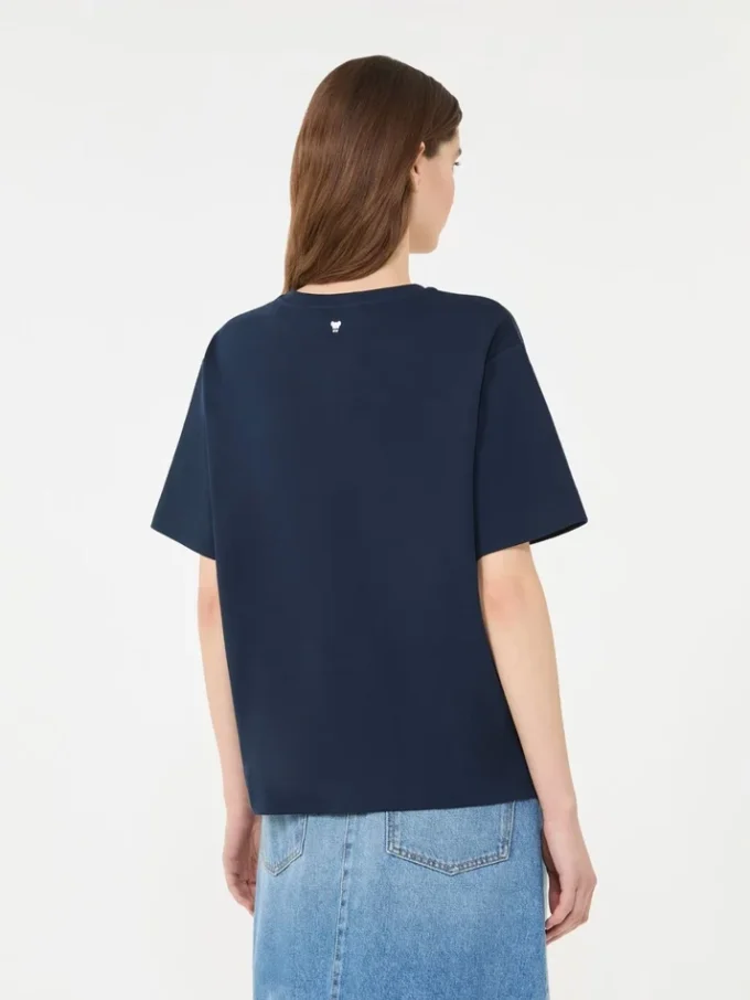 T-Shirt aus Baumwolljersey, marineblau T-Shirt aus Baumwolljersey, marineblau