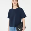 T-Shirt aus Baumwolljersey, marineblau T-Shirt aus Baumwolljersey, marineblau