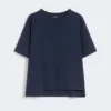 T-Shirt aus Baumwolljersey, marineblau T-Shirt aus Baumwolljersey, marineblau